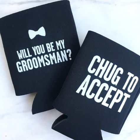 Groomsmen Proposal Boxes - Drink Coozies Groomsman Proposal Ideas, Drink Coozies, Groomsmen Cards, Groomsmen Boxes, Groomsman Proposal Box, Groomsmen Invitation, Groomsmen Ideas, Groomsmen Proposal Gifts, Groomsman Proposal