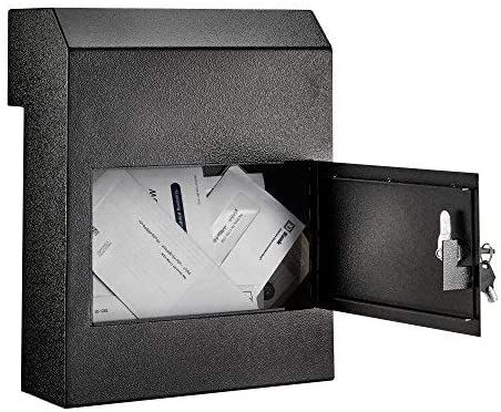 Amazon.com: AdirOffice AdirOffice Door Drop Box - Through-The-Door Safe Locking Drop Box - Door Mail Slot (Black): Home Improvement Door Mail Slot, Faux Leather Ottoman, Chandelier Living Room Modern, Mail Slot, 52 Inch Ceiling Fan, Apt Ideas, Black Office, Drop Box, Black Home