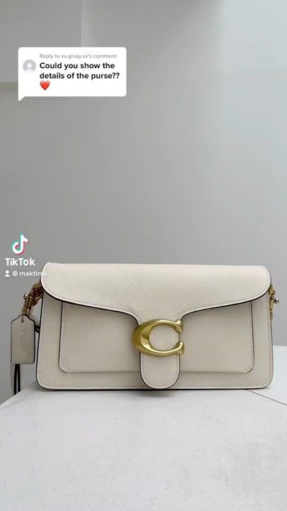 Coach Tabby 26 Outfit White, Coach Tabby Chain Clutch, Coach Tabby 26 Outfit, Coach Tabby Outfit, Coach Tabby Bag, Coach Tabby 26, Elegant Red Dress, Coach Tabby, Luxury Bag