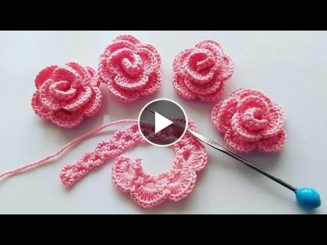 Making roses/Crochet roses/Shoes decorations/Rose making from wool rope/Knitting roses Crochet Flowers Free Pattern, Beginner Knitting Projects, Start Knitting, Beginners Knitting, Crochet Flower Tutorial, Crochet Rose, Crochet Flower Patterns, Bag Crochet, Unique Crochet