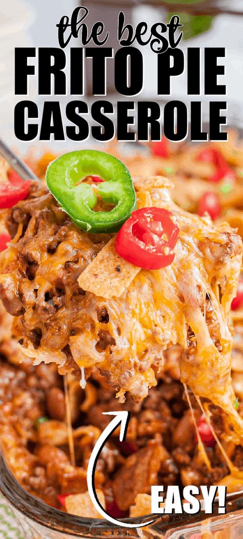 Enchilada Casserole With Fritos, Frito Ground Beef Casserole, Frito Hamburger Casserole, Ground Beef And Fritos Recipes, Frito Enchilada Bake, Frito Pie Recipe Casseroles, Frito Mexican Casserole, Frito Pie Casserole Easy, Baked Frito Pie Casserole