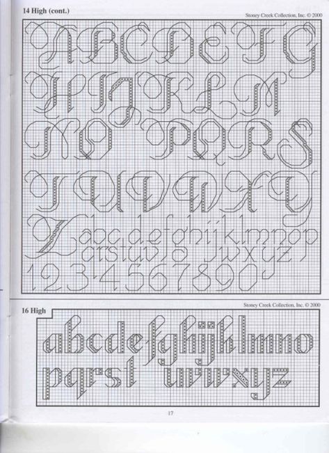 Gallery.ru / Фото #2 - The Alphabet Book - CASEYK Stitch Lettering, Cross Stitch Letter Patterns, Alphabet Patterns, Blackwork Embroidery Patterns, Blackwork Cross Stitch, Unique Cross Stitch, Graph Paper Designs, Cross Stitch Alphabet Patterns, Cross Stitch Fonts