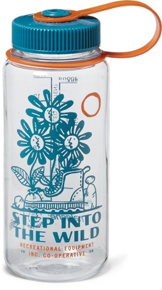 REI Co-op Nalgene Sustain Wild Step Graphic Wide-Mouth Water Bottle - 16 fl. oz. - Kids' | REI Co-op Rei Water Bottle, Nalgene Water Bottle, Diamond Graphic, Nalgene Bottle, Wide Mouth Water Bottle, Circle Logo Design, Closed Cell Foam, Into The Wild, Water Bottle Design