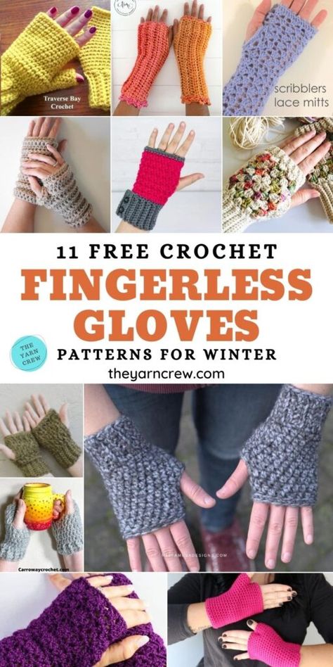 Free Pattern Crochet Fingerless Gloves, Crochet Hand Warmers Free Pattern Easy, Crochet Fingerless Gloves Free Pattern Easy, Crochet Glove, Fingerless Mittens Crochet, Crochet Fingerless Gloves Free Pattern, Crocheted Gloves, Crochet Hand Warmers, Crochet Wrist Warmers