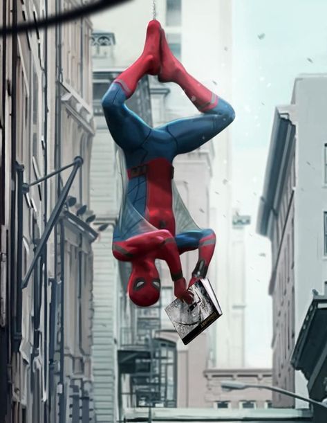 Spider-Man - hanging upside down and reading - Spiderman Hanging Upside Down Wallpaper, Spiderman Kissing Upside Down Drawing, Spider Man Upside Down, Spider Man Hanging Upside Down, Spiderman Hanging Upside Down, Spiderman Reading, Hanging Spiderman, Upside Down Kiss, Spiderman Upside Down