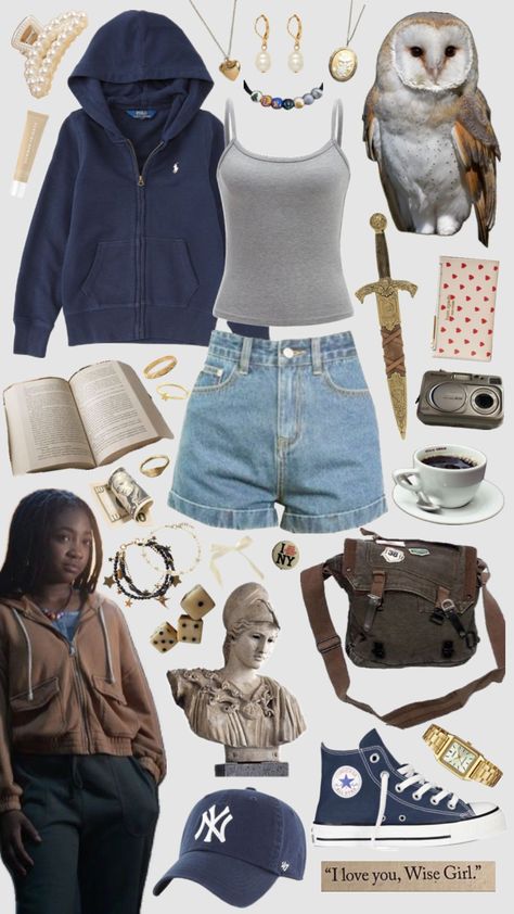 #percyjacksonandtheolympians #percyjackson #annabeth #annabethchase #percabeth #leahsavajeffries #percyseries #pjo #camphalfblood #chb Cabin Outfit, Percy Jackson Cabins, Percy Jackson Outfits, Pj Outfit, Fashion Top Outfits, Outfit Layout, Annabeth Chase, Cute Lazy Day Outfits, Lazy Day Outfits