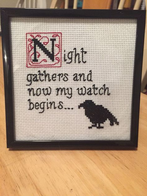 Game of thrones quote cross stitch #nightwatch Cross Stitch Game Of Thrones, Game Of Thrones Cross Stitch Patterns, Game Of Thrones Cross Stitch, Cross Stitch Games, Quote Cross Stitch, Geek Cross Stitch, Snitches Get Stitches, Cross Stitch Quotes, Subversive Cross Stitch