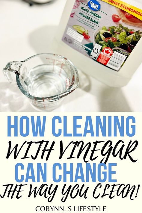 photo of a bottle of a vinegar and a glass measuring cup - How cleaning with vinegar can change the way you clean Cleaning Hacks Bedroom, Shower Cleaning Hacks, Natural Cleaning Solutions, Diy Cleaning Hacks, Vinegar Cleaning, Household Chores, Save Time, Shower Cleaner, White Vinegar