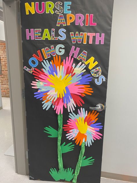 Nurse Week Decoration Ideas, Nurse Appreciation Door Decorations, Nurse Door Decorations School, Hospital Unit Decorations, School Nurse Decorations Offices, Nurses Week Decoration Ideas, Nurse Office Bulletin Board Ideas, Elementary Nurse Office, School Nurse Office Door