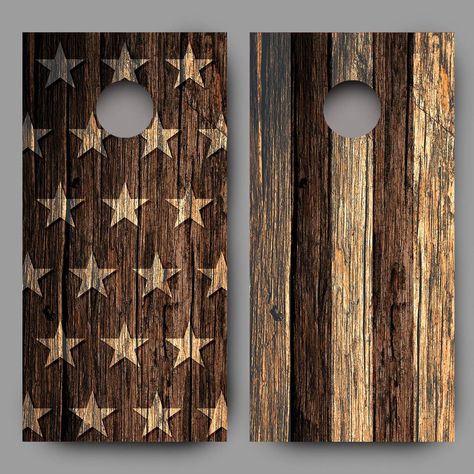 PRICES MAY VARY. NO CORN HOLE BOARDS INCLUDED-SUPPLY YOUR OWN BOARDS Choose laminated or non-laminated 7+ years of outdoor durability with laminated version Combo set 1 wrap of each style included Air Egress vinyl for bubble free easy installation in about 10 minutes PAY ATTENTION!  YOU MUST CHOOSE HOW YOU WANT THEM FINISHED! LAMINATED OR NON-LAMINATED!   Distressed Stars and Stripes on Wood Combo Cornhole Board Decal Wraps  All cornhole board decal wraps are not created equal and not everyone o Wood Background Design, Diy Cornhole Boards, Cornhole Board Decals, Cornhole Board Wraps, Cornhole Boards Designs, Corn Hole Boards, Cornhole Designs, Cornhole Decals, Outdoor Welcome Sign