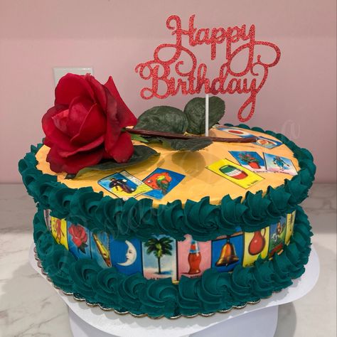 Loteria Cake Ideas, Mexican Dessert Table, 31 Birthday, 21st Bday Ideas, 20th Birthday Party, 31st Birthday, 30th Bday, Mexican Dessert, Birthday Party Planning