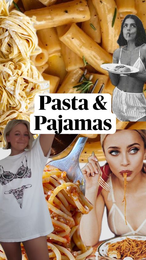 Bachelorette Party Ideas: Pasta and Pajamas! Have a night in and cook pasta in your pjs with your besties! #bride #bachelorettetheme #bacheloretteparty #bacheloretteweekend #bachelorettepartyideas Bachelorette Pajama Party, Adult Pajamas Party, Pjs Party, Toppings Bar, Pizza Girls, Pasta Party, Galentines Party, Girls Night Party, Pasta Night