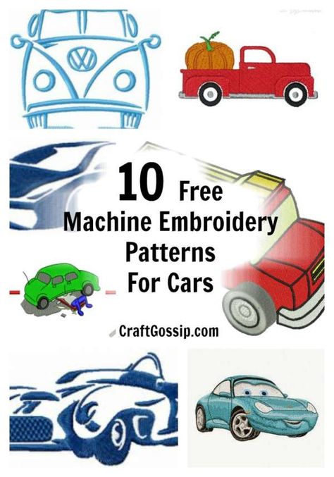 10 Free Car Themed Machine Embroidery Designs – Needle Work Cross Machine Embroidery Designs, Embroidery Designs For Machines, Brother Embroidery Designs Free, Free Machine Embroidery Designs Pes, Free Embroidery Designs Downloads Pes, Car Embroidery Designs, Bug Embroidery Designs, Coaster Embroidery, Car Embroidery