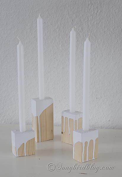 handmade wooden candle holders. Via Songbird blog #candle #holder #candlestick #craft Diy Wooden Candle Holders, Wood Block Candle Holder, Homemade Candle Holders, Diy Wooden Candle, Candle Holder Diy, Wood Objects, Diy Luminaire, Wooden Candlestick, Block Candles