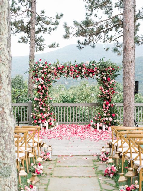 Pink Wedding Arch, Shades Of Pink Wedding, Bright Pink Wedding, Ceremony Styling, Wedding Ceremony Arch, Wedding Arch Flowers, Arch Flowers, Pink Wedding Flowers, Wedding Stage Decorations