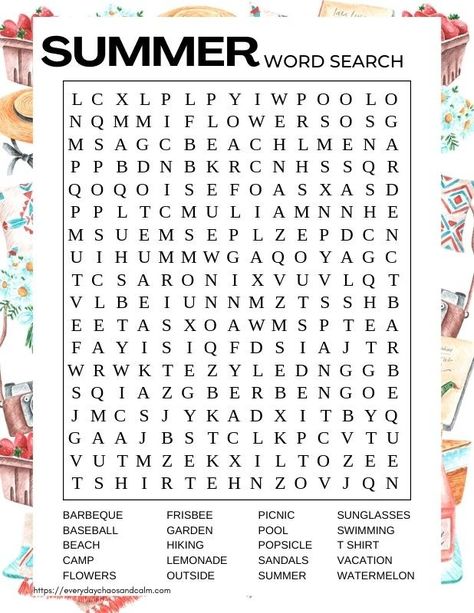 Free Printable Summer Word Searches Summer Word Search Free Printable, Weather Esl, Summer Word Search, Easy Word Search, Kids Table Wedding, Free Printable Word Searches, Word Search Puzzles Printables, Scramble Words, Summer Words