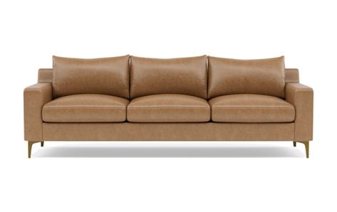 Sloan Leather Custom Sofa - Interior Define Cognac Leather Couch, Create Floor Plan, Sofas For Small Spaces, Interior Define, Leather Pillow, Leather Couch, Leather Loveseat, Custom Sofa, Vintage Plush