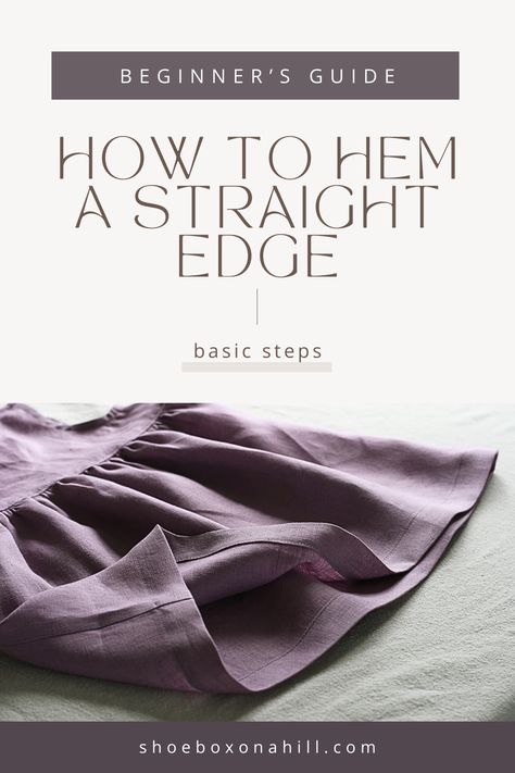 This sewing tutorial will teach you how to hem a straight edge with your sewing machine on any woven fabric. This technique is perfect for hemming shirts, pants, sleeves, curtains, blankets, etc, where you want a hem that’s folded twice. Sewing Hems For Beginners, How To Hem, Invisible Stitch Hem, How To Sew A Curved Hem, Diy Nursing Dress, How To Sew Horsehair Hem, Sewing A Narrow Hem On Sheer Fabric, How To Hem Curtains, Sewing Machine Beginner