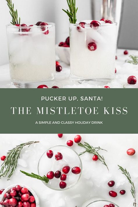 Vodka Lemon, Holiday Party Drinks, Rosemary Simple Syrup, Mistletoe Kiss, Holiday Drink, Christmas Homescreen, Christmas Cocktail, Christmas Tablescape, Gingerbread Cake