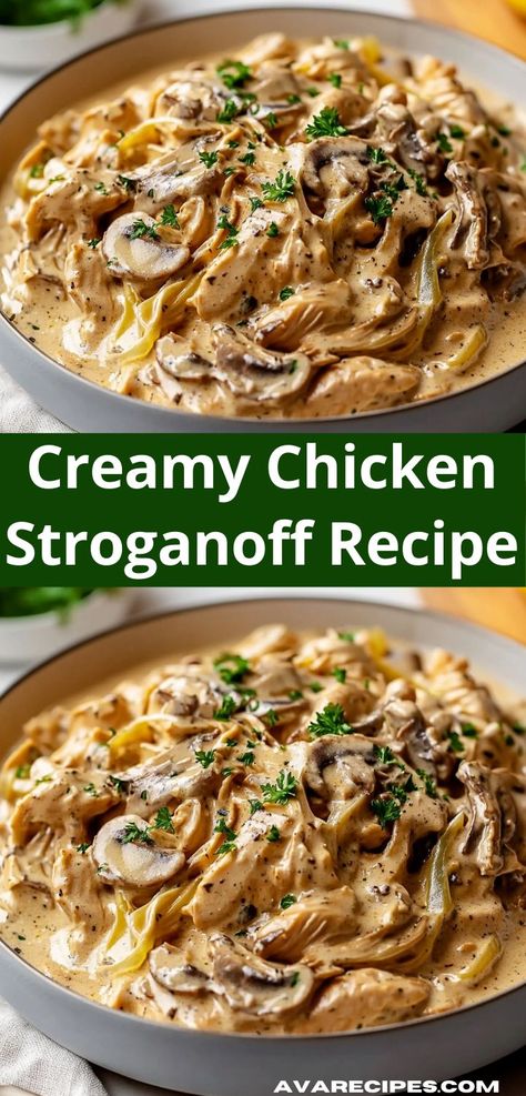 Experience the warmth of homemade cooking with this creamy chicken stroganoff. Simple ingredients come together to create a hearty dish that’s ideal for weeknight dinners or cozy gatherings. Creamy Chicken Stroganoff, Chicken Stroganoff Recipe, Quick Chicken Breast Recipes, Chicken Mushrooms, Chicken Stroganoff, Stroganoff Recipe, Creamy Mushroom Sauce, Hearty Dinner, Mushroom Sauce