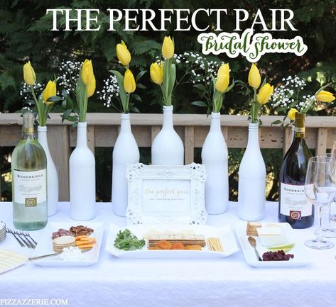 wine and cheese bridal shower | Host a "Perfect Pair' Wine + Cheese Bridal Shower | Let's have a Party Wine Wedding Shower, Tea Party Bridal Shower Decorations, Bridal Shower Wine Theme, Bridal Shower Wine, Fun Wedding Decor, Wine And Cheese Party, Couple Wedding Shower, Bridal Shower Planning, Wine And Cheese