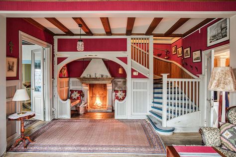 Staircase Fireplace, Inglenook Fireplace, Fireplace Hearth, Fireplace Ideas, Under Stairs, House Goals, Window Seat, Dream House Decor, Interior Ideas