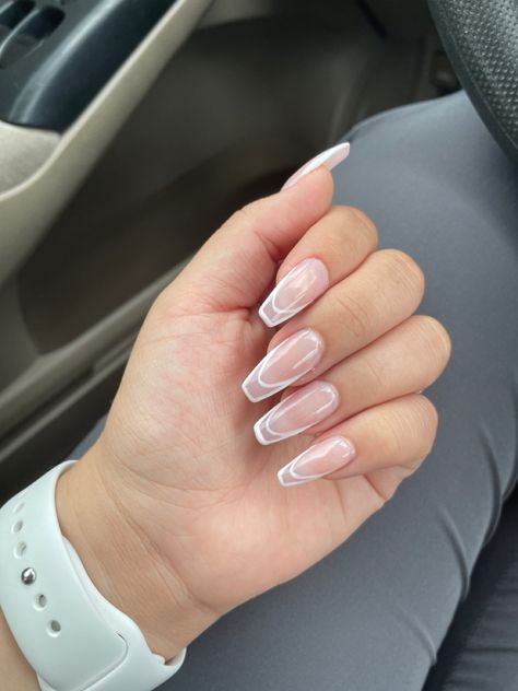 Double Line French Tip Nails, Lines On Nails, French Nail Designs, Hard Gel, Minimalist Nails, French Tip Nails, French Nails, Nail Ideas, Manicure