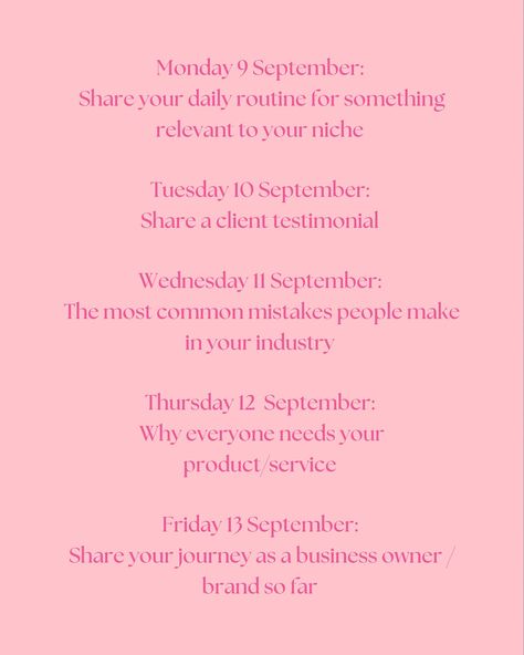 I know, I know. I’m the best. 💅🏼 Hit SAVE and use this for your September content calendar for any social media pages you manage! Send to fellow content creators who would love the inspo! #contentcreation #digitalmarketing #mompreneur #Momfluencer #momboss #fempreneur #socialmediamarketing #socialmediatips #socialmediaqueen #smallbusiness #womeninbusiness #johannesburg #southafrica Content Calendar, Content Calendars, Mom Boss, Social Media Pages, Johannesburg, Content Creators, Social Media Tips, Content Creation, Content Creator