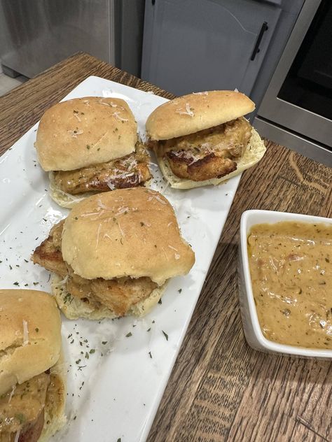 Marry Me Chicken Sliders, Chicken Over Mashed Potatoes, Marry Me Chicken Tortellini, Creamy Pork Chops, Cooking In The Midwest, Luke Brown, Pan Fried Pork Chops, Marry Me Chicken Recipe, Frozen Rolls