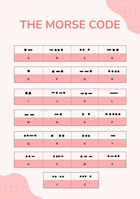 Morse Code Chart Morse Code Chart, Kids Worksheets Printables, Printable Ideas, Printable Chart, Free Printable Worksheets, Chart Design, Morse Code, Pdf Templates, Templates Downloads