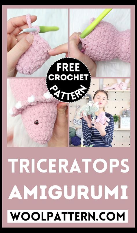 Crochet Triceratops Free Pattern, Crochet Triceratops, Crochet Sea Creatures, Amigurumi Today, Single Crochet Decrease, Crochet Decrease, Learn How To Crochet, Crafting Materials, Crochet Bear