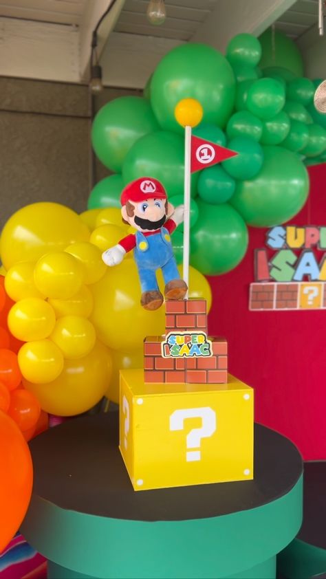 Event Pixie | Event Pixie X Mario Bros Featuring: - Custom Chiara Panels - Custom Mario Theme Cylinders - Organic Ballon Garland - Custom Mario Props… | Instagram Mario Bros Cake Table Decor, Mario Bros Party Backdrop, Super Mario Bros Party Ideas Cricut, Diy Mario Centerpieces, Mario Brothers Centerpieces, Mario Birthday Centerpiece, Mario Party Centerpieces, Super Mario Centerpieces Diy, Mario Cart Decorations