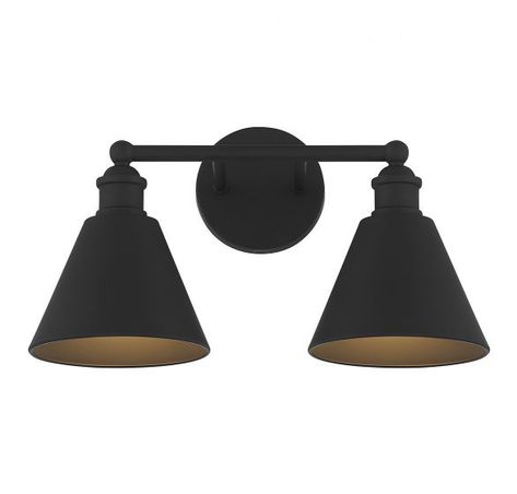 2-Light Bathroom Vanity Light in Matte Black Loft Aesthetic, Industrial Bathroom Vanity, Black Vanity Bathroom, Matte Black Bathroom, Black Vanity Light, Deco Luminaire, Bathroom Vanity Light, Bath Vanity Lighting, Commercial Lighting