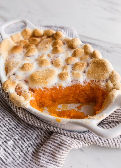 Sweet Potato Casserole For Two, Potato Casserole For Two, Casserole For Two, Sweet Potato Marshmallow Casserole, Marshmallow Dessert Recipes, Sweet Potato Casserole With Marshmallows, Sweet Potatoes With Marshmallows, Best Sweet Potato Casserole, Sweet Potato Casserole Easy