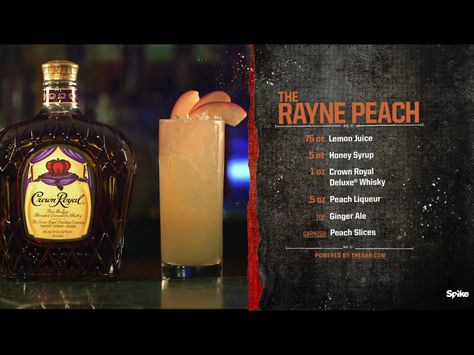 The Rayne Peach Adult Drinks Alcohol, Jon Taffer, Alcoholic Shots, Bar Drink Recipes, Recipes Pudding, Crown Royal Drinks, Bar Rescue, Food Korean, Peach Drinks