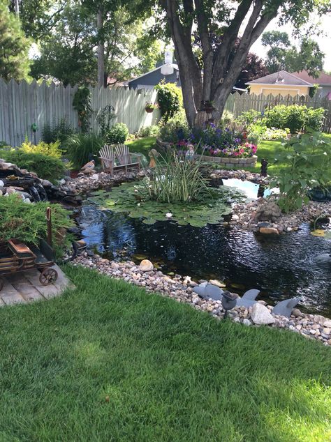 Ponds Ideas, Diy Garden Landscaping, Fish Pond Gardens, Backyard Pond, Garden Pond Design, Small Pond, Fountains Backyard, Pond Ideas, Pond Water Features