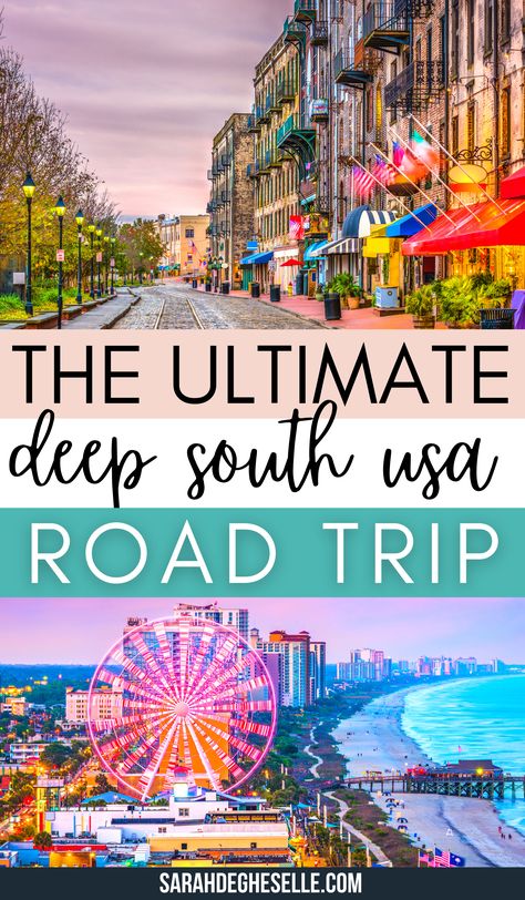 Here you can find everything you need to know for an unforgettable Deep South road trip, including our itinerary and a lot of useful tips. | deep south road trip | deep south roadtrip | deep south road trip map | road trip deep south | the deep south road trips | deep south road trip bucket lists | deep south road trip u.s. states | southern road trips | southern road trip ideas | southern road trip route | #deepsouthroadtrip #usadeepsouth Deep South Road Trip Map, Southern Road Trip Route, Deep South Road Trip, Southern States Road Trip, Southern Road Trips, Southern Usa, Usa Road Trip, Road Trip Map, Road Trip Routes