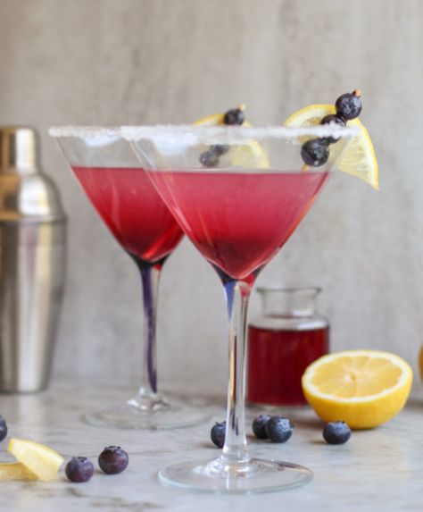 Blueberry Lemon Drop Martini, Blueberry Lemon Drop, Flavored Simple Syrup, Blueberry Martini, Lemon Drop Shots, Blueberry Simple Syrup, Lemon Drop Cocktail, Blueberry Vodka, Watermelon Mojito