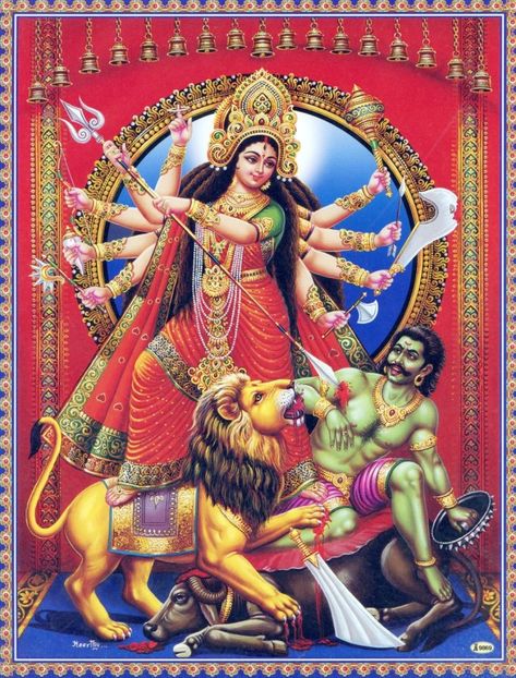 Durga Mahishasura Mardini (via Etsy: Easternimage) Kali Art, Mahishasura Mardini, Durga Puja Kolkata, Hindu Cosmos, Goddess Kali Images, Maa Saraswati, Maa Durga Photo, Maa Durga Image, Durga Ji