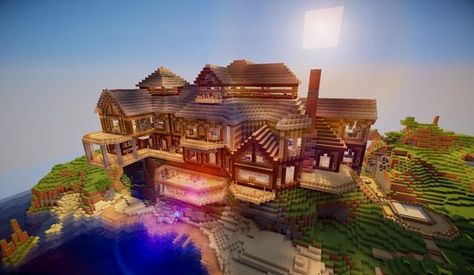 8 Minecraft Mansions for Your Inspiration - BC-GB BaconCape: Minecraft Mansions, Big Minecraft Houses, Mansion Minecraft, Minecraft Houses For Girls, Minecraft Houses Xbox, Minecraft Houses Survival, Minecraft Mansion, Minecraft World, Minecraft Houses Blueprints