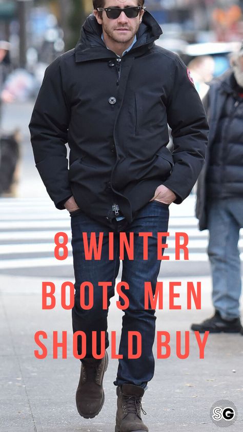 Mens Clothing Styles Boots, Nike Duckboot Men Outfit, Men’s Winter Travel Outfits, Men’s Winter Boots Outfits, Joggers And Boots Outfits Men, Snow Boots Outfit Men, Duckboot Outfits Winter, Winter Boots Outfits Men, Bean Boots Outfit Men