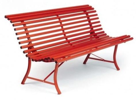 Fermob Louisiane Bench Red Bench, Bistro Furniture, Outdoor Patio Set, Outdoor Patio Furniture Sets, Aluminum Patio, Furniture Details, Outdoor Patio Decor, Patio Area, Patio Furniture Sets