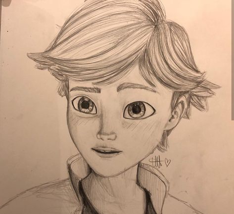 Adrien Agreste Drawing, Miraculous Ladybug Sketches, Miraculous Ladybug Drawing Sketch, Miraculous Sketch, Marinette Drawing, Miraculous Drawings, Miraculous Drawing, Lion King Drawings, Disney Drawings Sketches