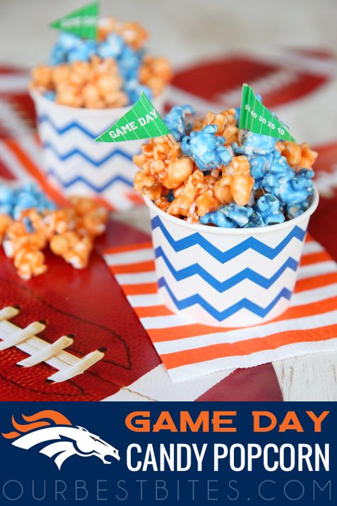 Superbowl Popcorn, Football Treats, Super Bowl Snacks, Our Best Bites, Healthy Superbowl Snacks, Sweet Popcorn, Football Snacks, Super Bowl 50, Candy Popcorn