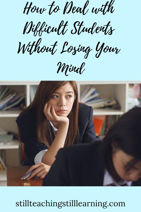 Teachers, do you have any students that are driving you crazy? Try these tips for dealing with difficult students without losing your mind! Teacher And Student Relationship, Classroom Management Elementary, Losing Your Mind, Teaching Philosophy, Secondary Classroom, Teacher Activities, Teachers Aide, Teaching Time, Feeling Pretty