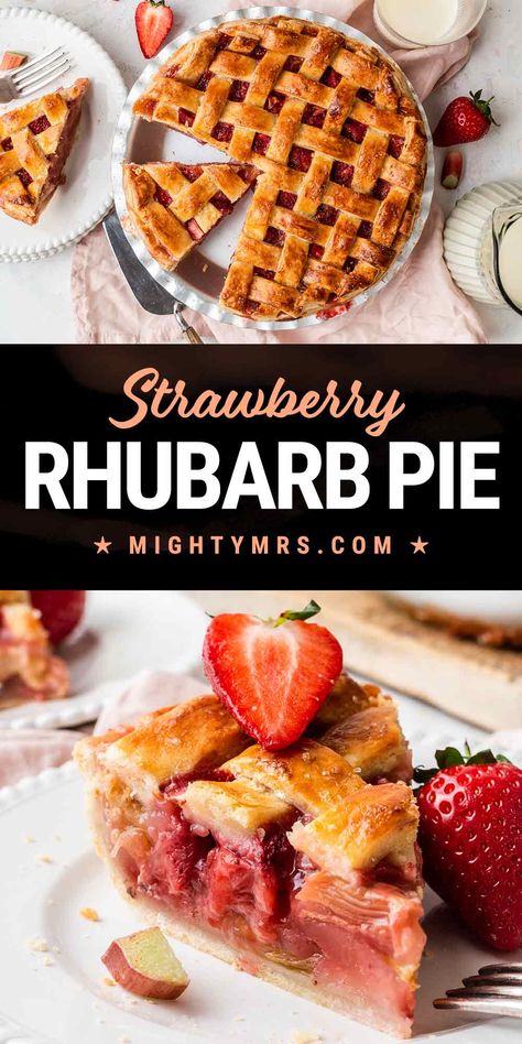 Strawberry Rhubarb Pie Best Strawberry Rhubarb Pie, Summer Picnic Desserts, Picnic Dessert, Rhubarb Pie Recipe, Strawberry Rhubarb Pie Recipe, Rhubarb Recipes Pie, Picnic Desserts, Strawberry Rhubarb Pie, Rhubarb Pie