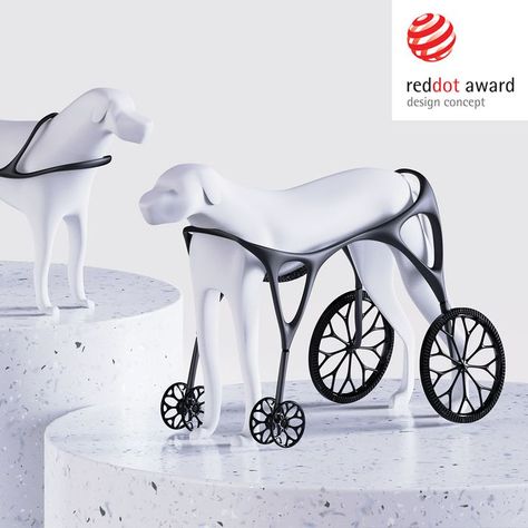 Alive eliminates the high costs of traditional manual manufacturing processes by using 3D printing, which makes it simpler, cheaper, and faster to produce wheelchairs for dogs. . . . . . . . . .. #RedDotAward #DesignConcept #RedDotBestofthebest #flora #fauna #designedby #TsaiMing-Ju Diy Dog Wheelchair Plans, 3d Printed Prosthetics, 3d Printed Dog Accessories, Wheelchair For Dogs, Farm Tools And Equipment, Robotic Dog Concept, Health Device, Wheelchairs Design, Dog Wheelchair