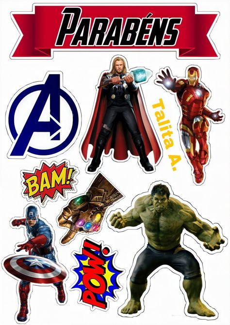 Avengers Topper, Avengers Cupcakes Toppers, Avengers Cake Topper, Avenger Cupcakes, Marvel Birthday, Cake Designs For Kids, Marvel Birthday Party, Car Birthday Party, Race Car Birthday Party