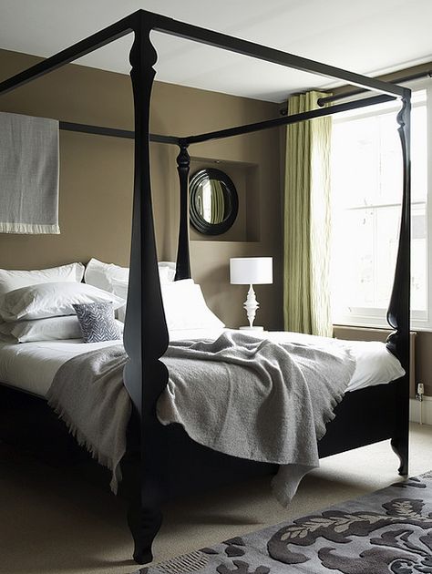 four poster with excellent silhouette Four Poster Bed Frame, 4 Poster Bed, 4 Poster Beds, Bedding Inspiration, Four Poster Bed, Four Poster, Poster Bed, Remodel Bedroom, Guest Bedroom