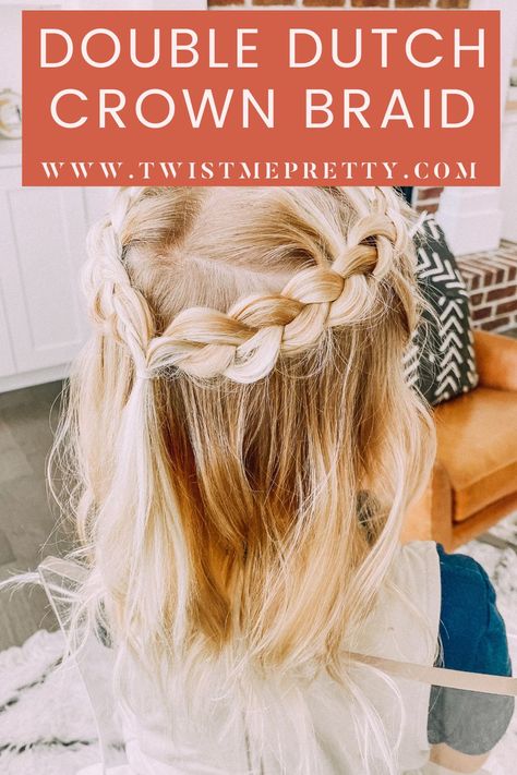 Flower Girl Braid Hairstyles, Girl Easy Hairstyles Kids, Crown Hairstyles For Kids, Fine Hair Braids, Flower Girl Hairstyles Toddler, Toddler Flower Girl Hair, Crown Dutch Braid, Flower Girl Hair Styles, Toddler Flower Girl Hairstyles